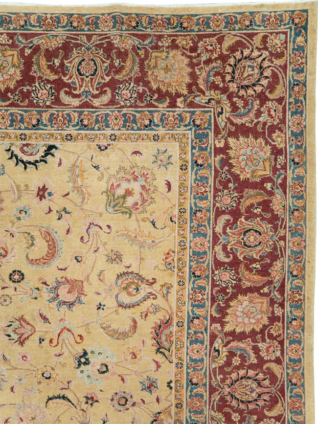 Vintage Persian Tabriz Room Size Carpet, No.14436 - Gsblank
