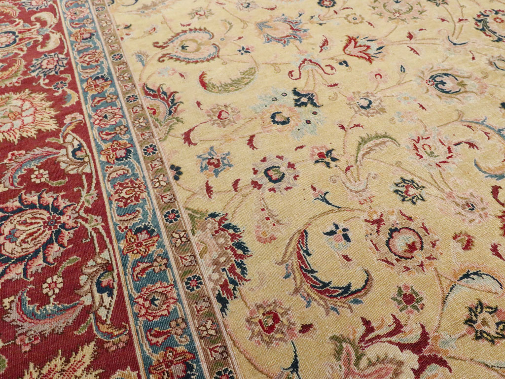 Vintage Persian Tabriz Room Size Carpet, No.14436 - Gsblank