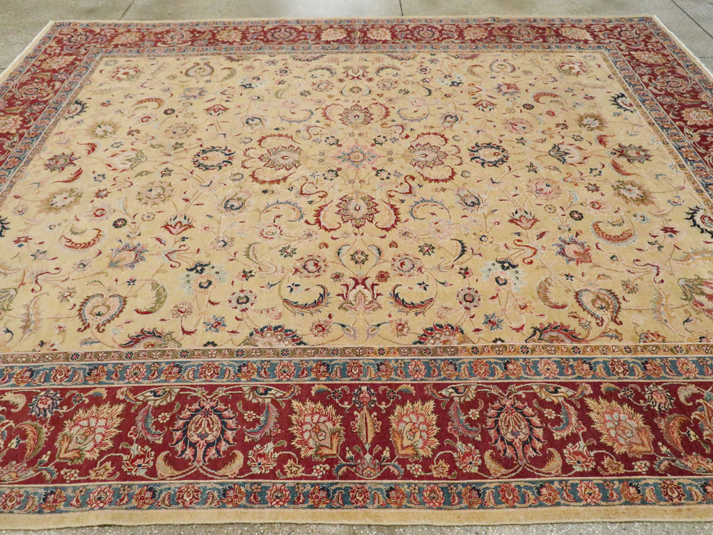 Vintage Persian Tabriz Room Size Carpet, No.14436 - Gsblank