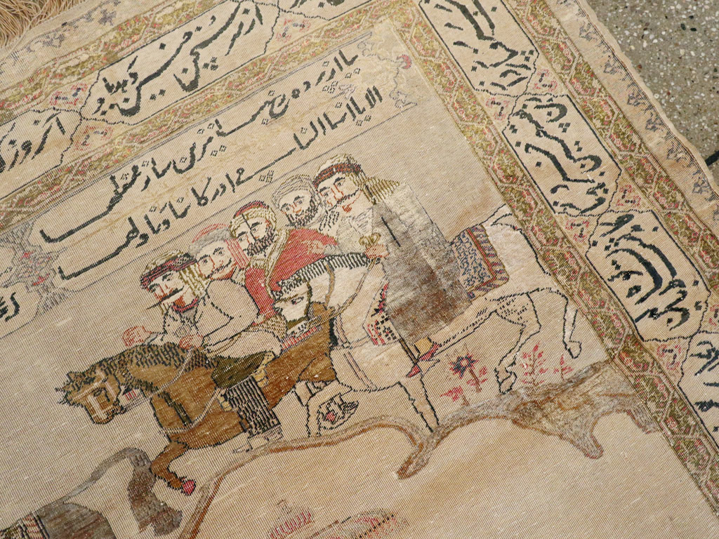 Vintage Turkish Kayseri Pictorial Rug, No.14464 - Gsblank