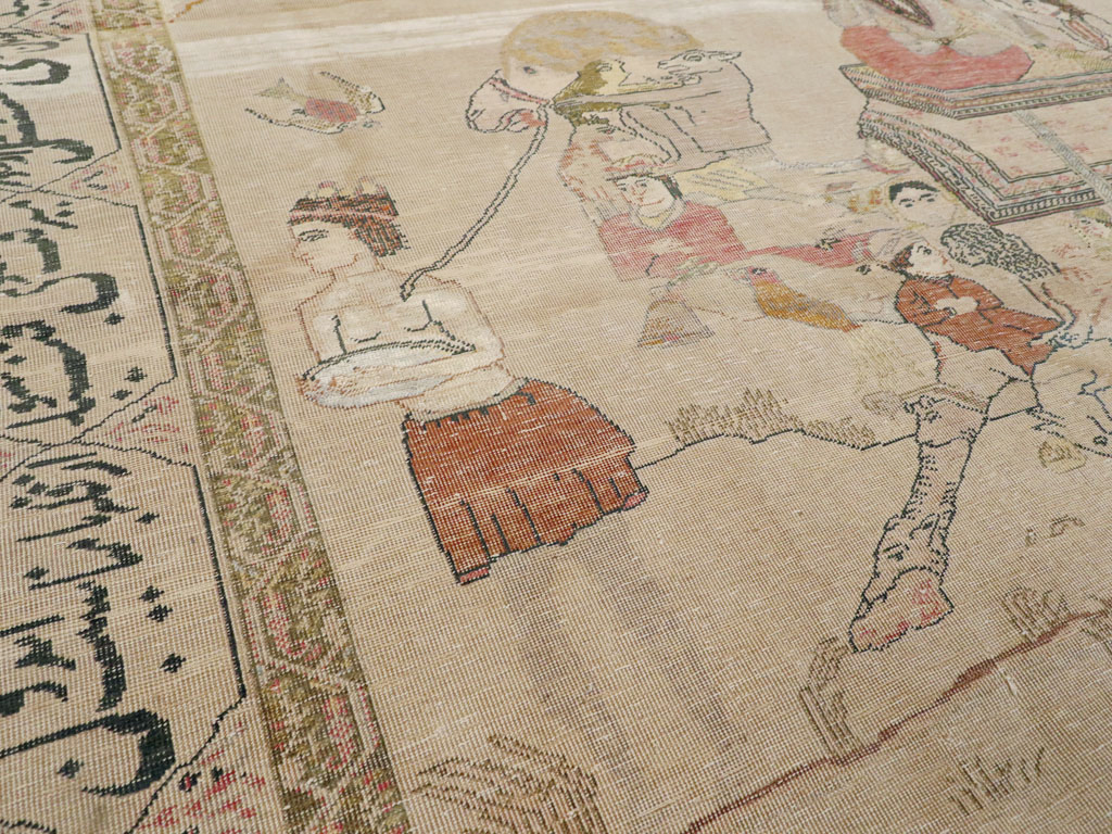 Vintage Turkish Kayseri Pictorial Rug, No.14464 - Gsblank