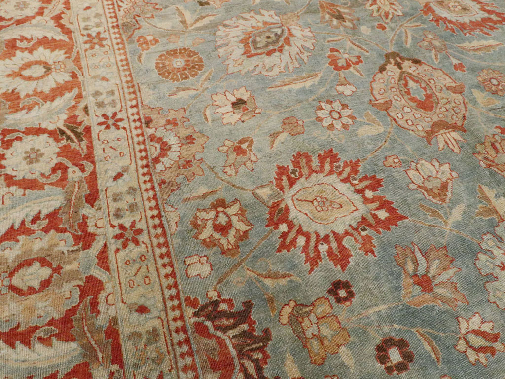 Antique Persian Tabriz Square Rug, No.14522 - Gsblank