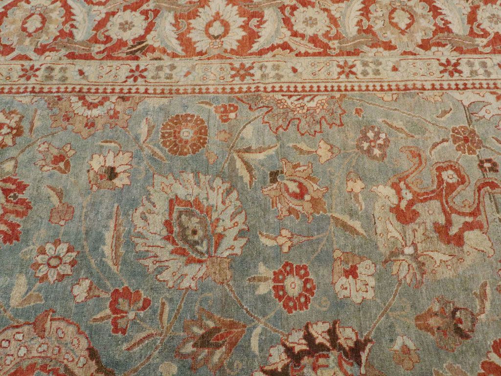 Antique Persian Tabriz Square Rug, No.14522 - Gsblank