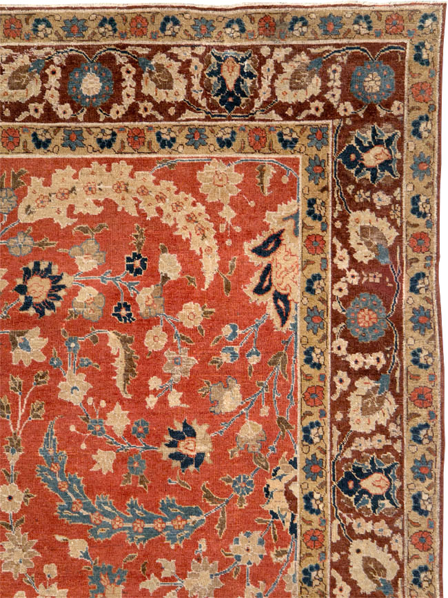 Antique Persian Tabriz Small Room Size Carpet, No.14542 - Gsblank