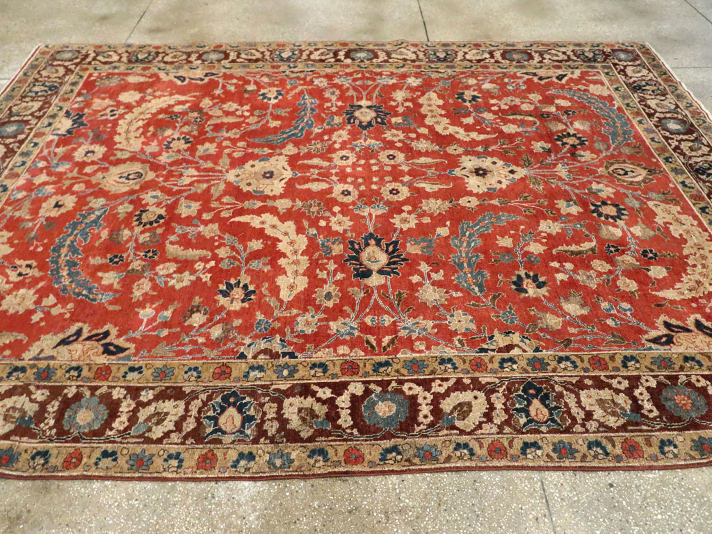 Antique Persian Tabriz Small Room Size Carpet, No.14542 - Gsblank