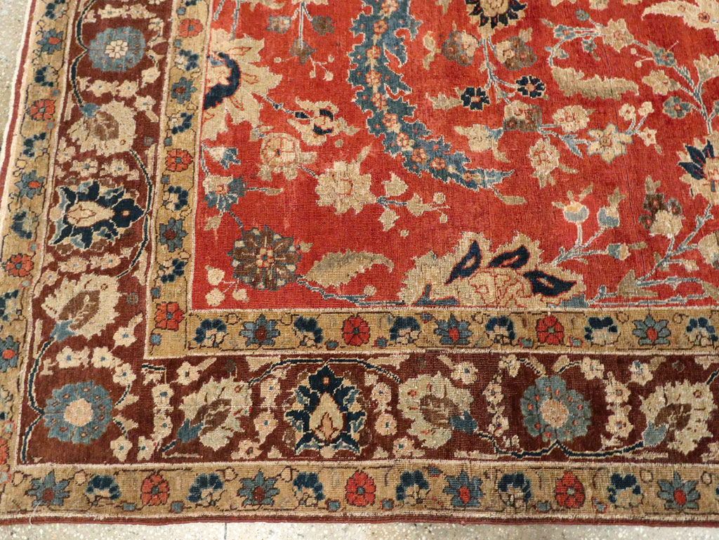 Antique Persian Tabriz Small Room Size Carpet, No.14542 - Gsblank