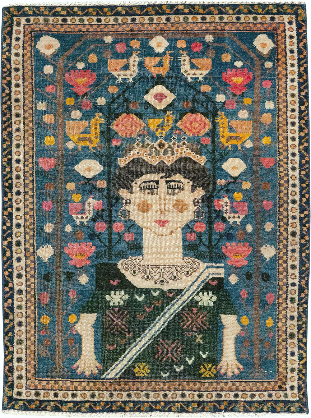 Antique Northwest Persian Pictorial Rug, No.14557 - Gsblank