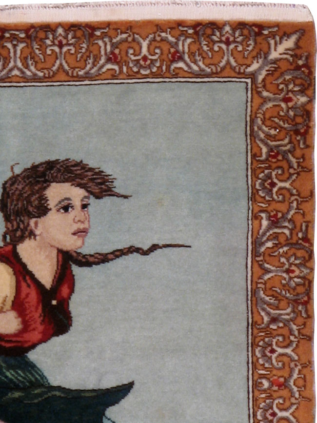 Vintage Persian Tabriz Pictorial Rug, No.14569 - Gsblank