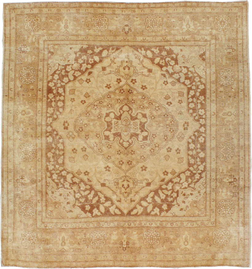 Antique Persian Tabriz Square Carpet, No.14643 - Gsblank