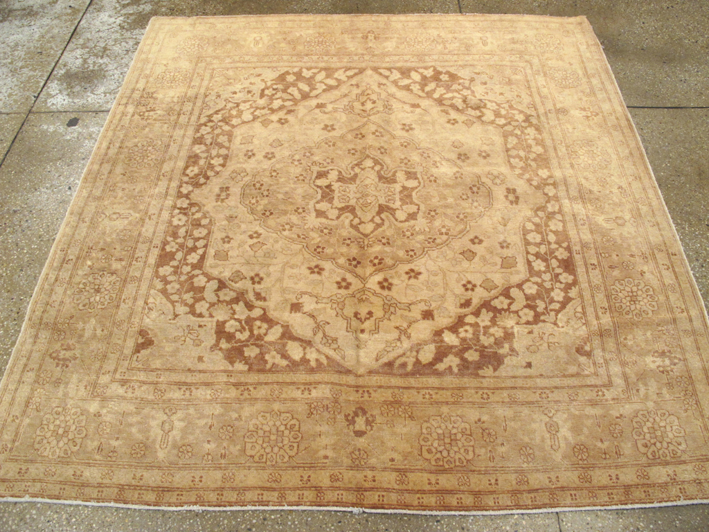 Antique Persian Tabriz Square Carpet, No.14643 - Gsblank