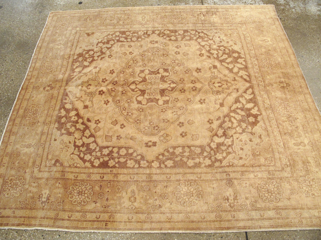 Antique Persian Tabriz Square Carpet, No.14643 - Gsblank