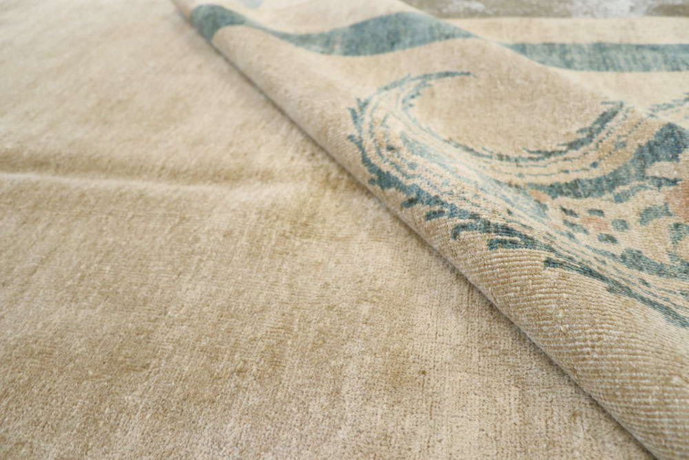 Vintage Persian Mashad Modernist Carpet, No.14646 - Gsblank