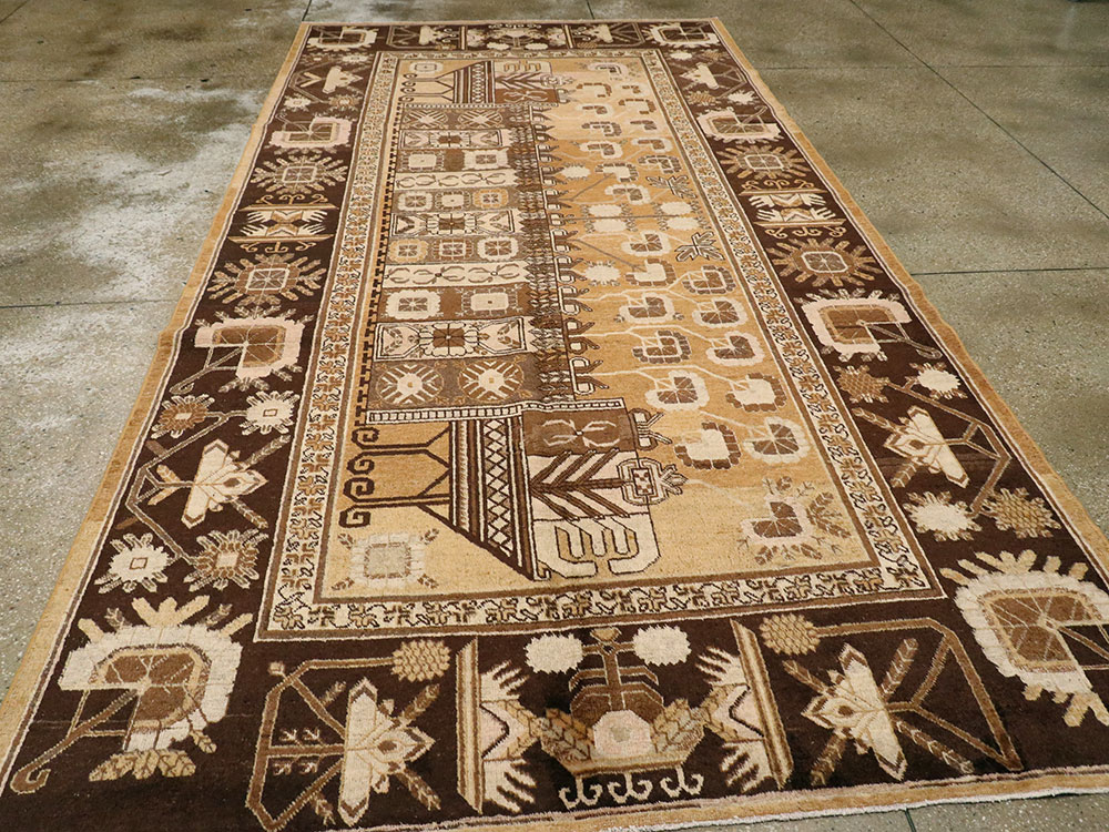 Vintage East Turkestan Khotan Pictorial Carpet, No.14651 - Gsblank