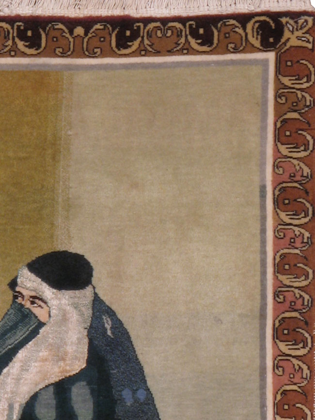 Vintage Persian Tabriz Pictorial Rug, No.14699 - Gsblank