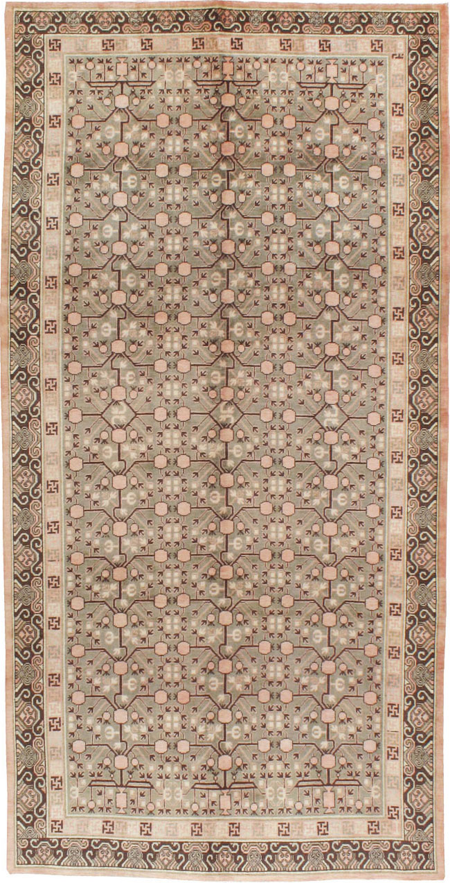 Vintage East Turkestan Khotan Carpet, No.14761 - Gsblank