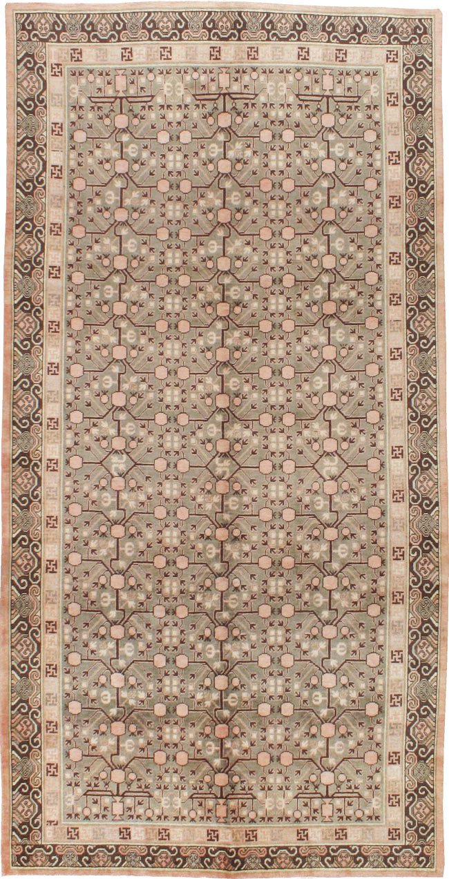 Vintage East Turkestan Khotan Carpet, No.14761 - Gsblank
