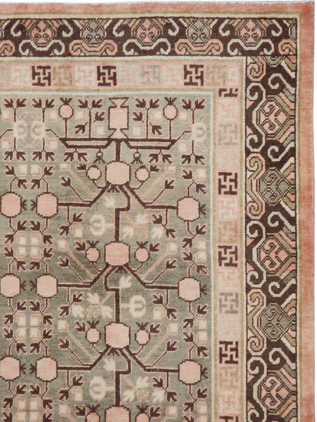 Vintage East Turkestan Khotan Carpet, No.14761 - Gsblank