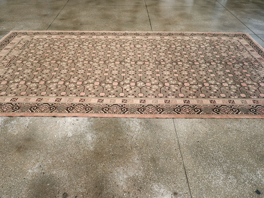 Vintage East Turkestan Khotan Carpet, No.14761 - Gsblank