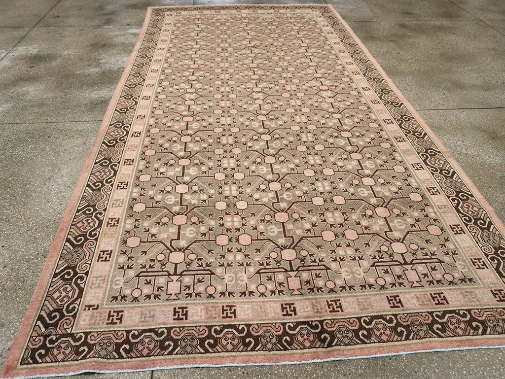 Vintage East Turkestan Khotan Carpet, No.14761 - Gsblank