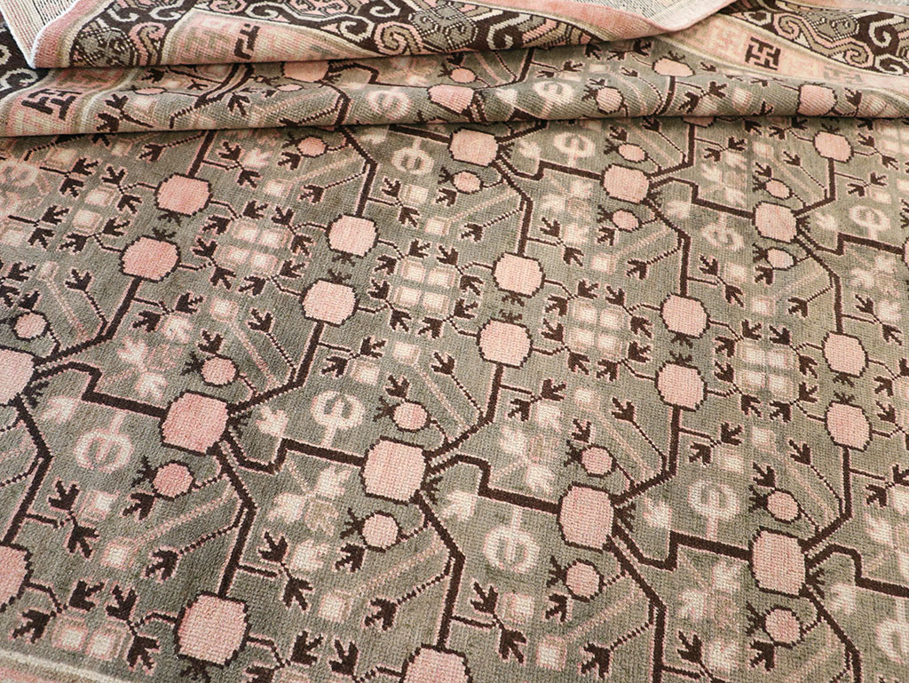 Vintage East Turkestan Khotan Carpet, No.14761 - Gsblank