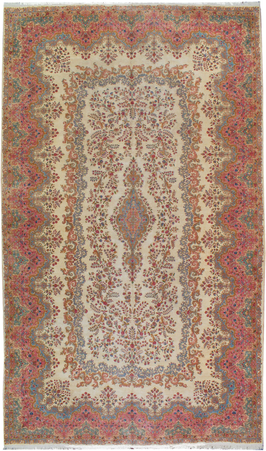Vintage Persian Kerman Carpet, No.14824 - Gsblank