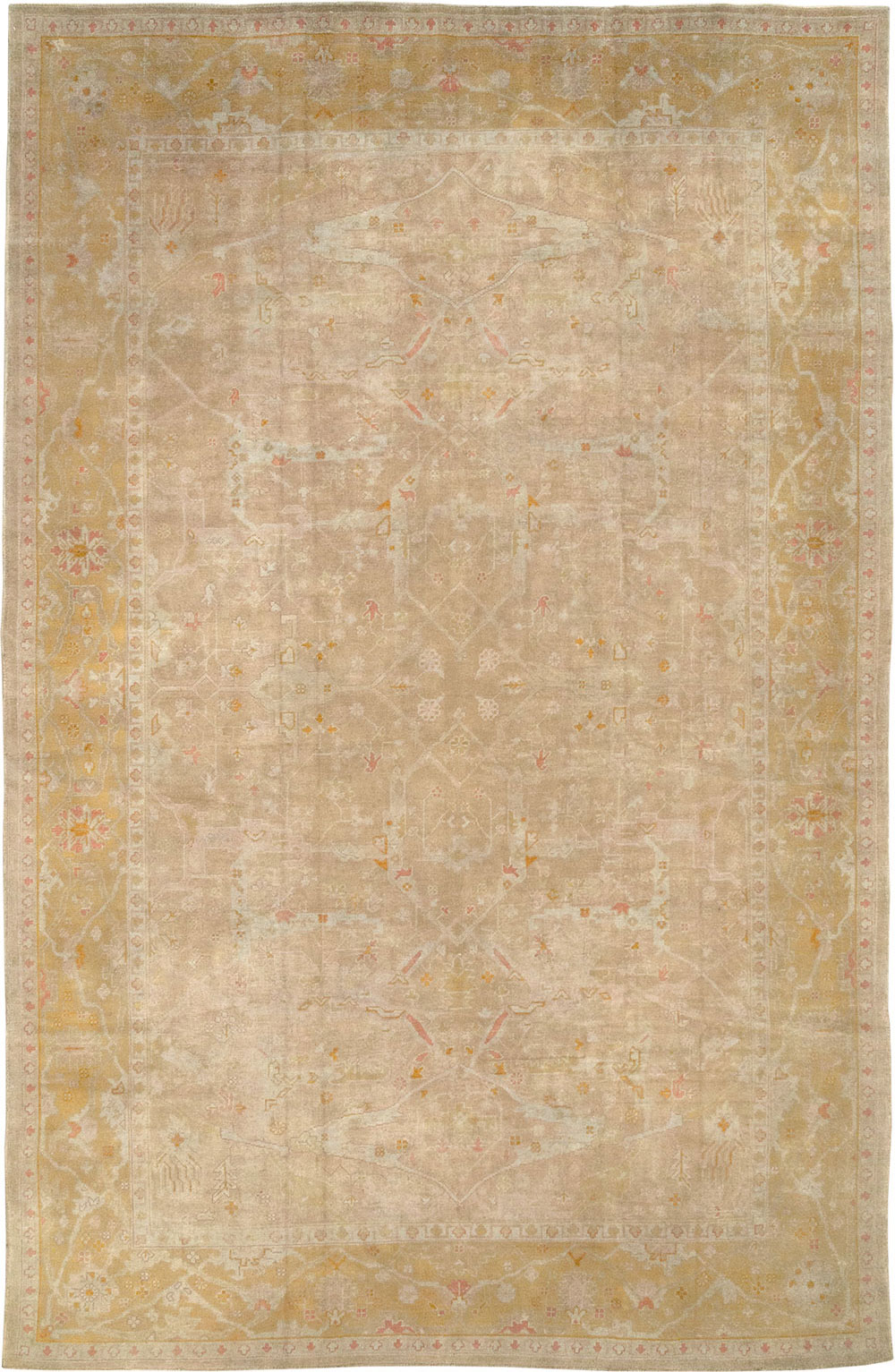 Antique Turkish Oushak Room Size Carpet, No.14933 - Gsblank
