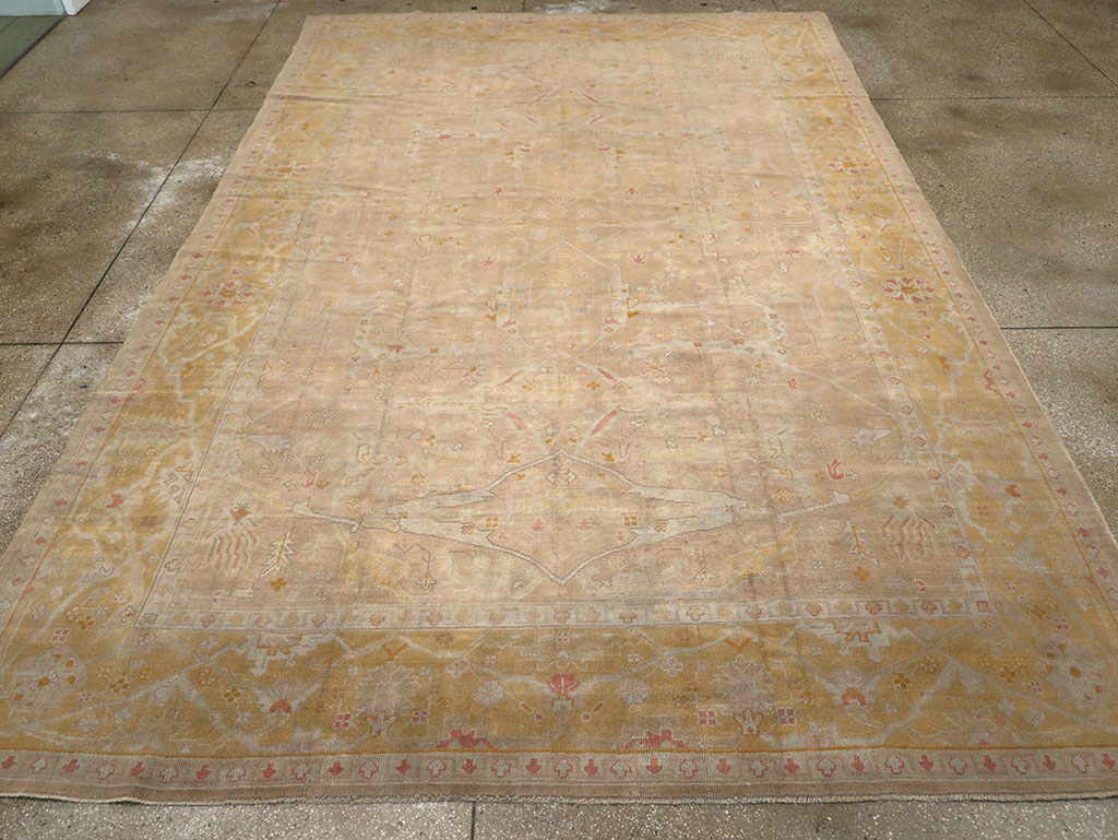 Antique Turkish Oushak Room Size Carpet, No.14933 - Gsblank