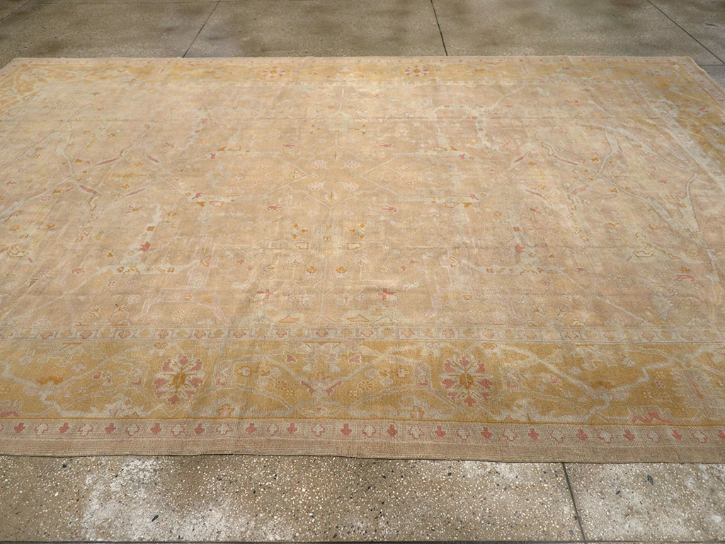 Antique Turkish Oushak Room Size Carpet, No.14933 - Gsblank