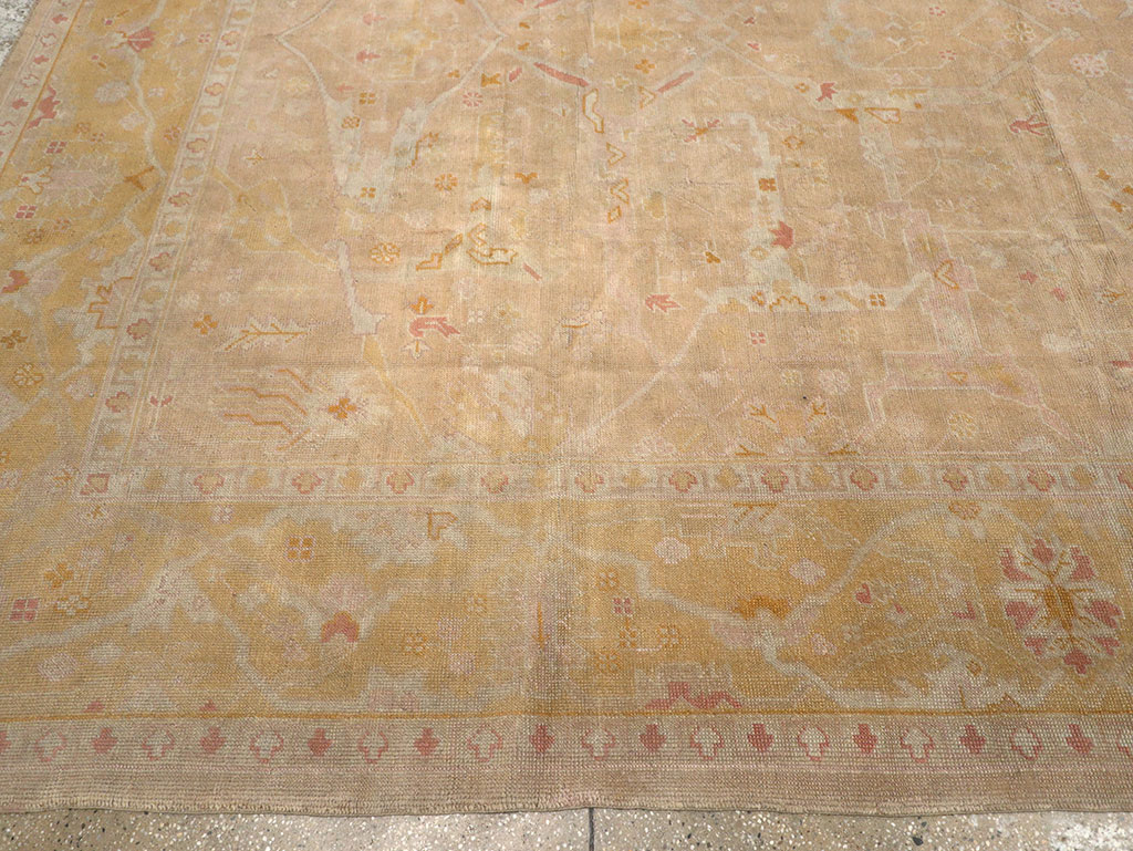 Antique Turkish Oushak Room Size Carpet, No.14933 - Gsblank