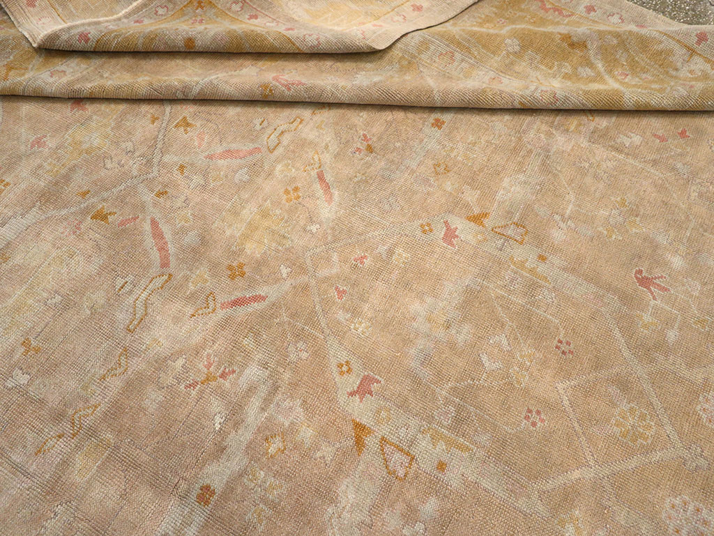 Antique Turkish Oushak Room Size Carpet, No.14933 - Gsblank