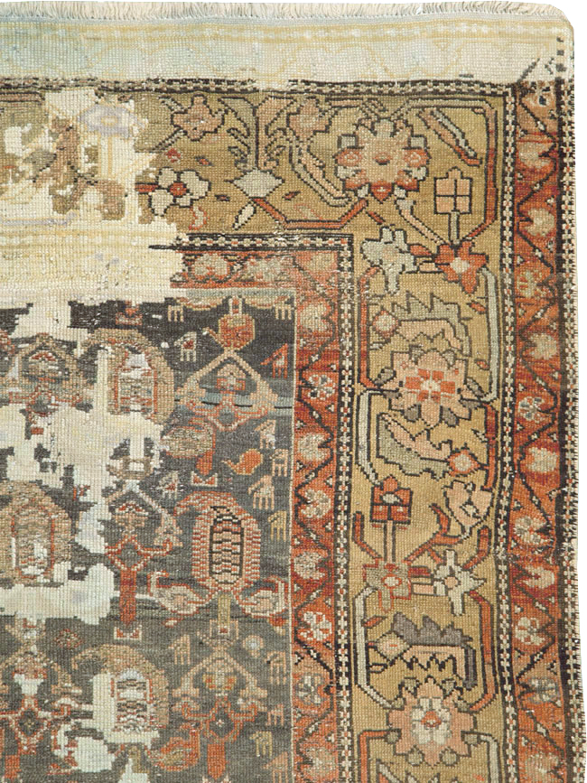 Antique Persian Distressed Kurdish Rug, No.15107 - Gsblank