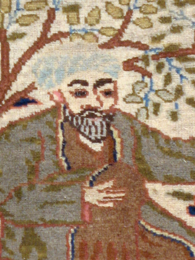 Vintage Persian Tabriz Pictorial Rug, No.15218 - Gsblank