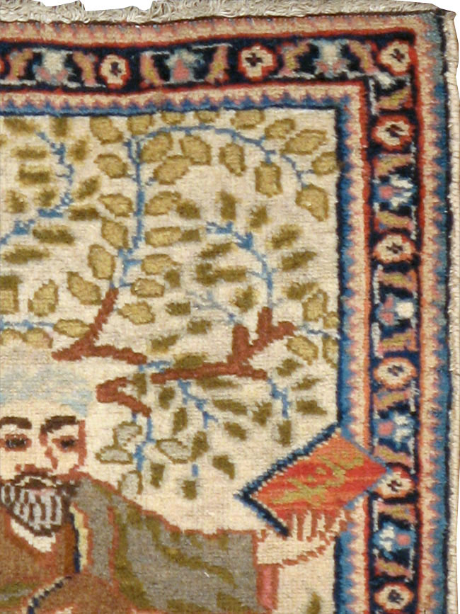 Vintage Persian Tabriz Pictorial Rug, No.15218 - Gsblank