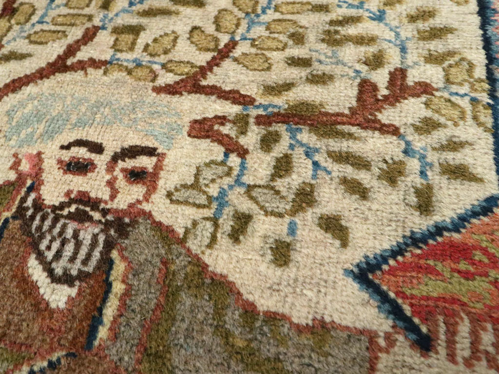 Vintage Persian Tabriz Pictorial Rug, No.15218 - Gsblank