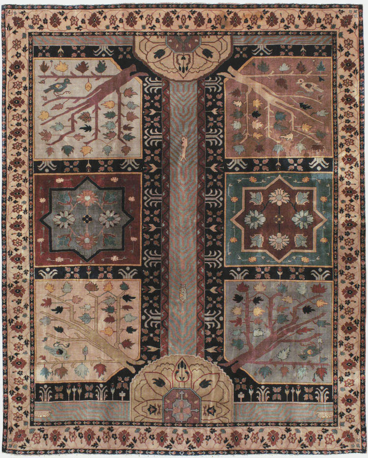 Antique Indian Lahore Square Rug, No.15223 - Gsblank