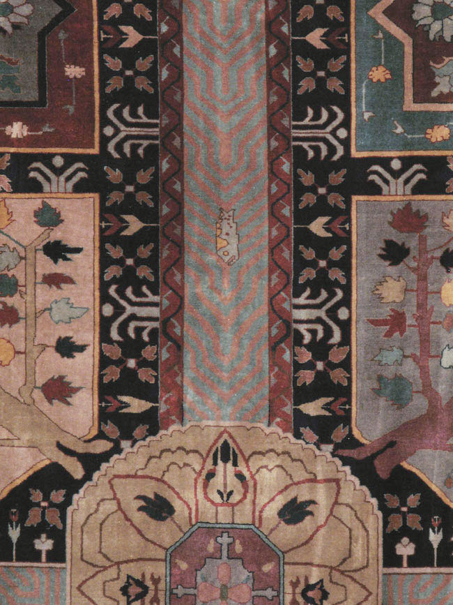 Antique Indian Lahore Square Rug, No.15223 - Gsblank
