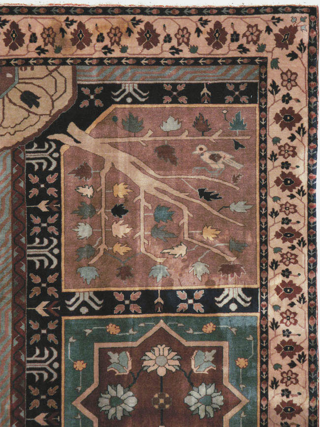 Antique Indian Lahore Square Rug, No.15223 - Gsblank