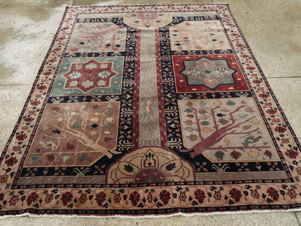 Antique Indian Lahore Square Rug, No.15223 - Gsblank