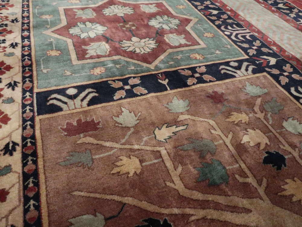 Antique Indian Lahore Square Rug, No.15223 - Gsblank