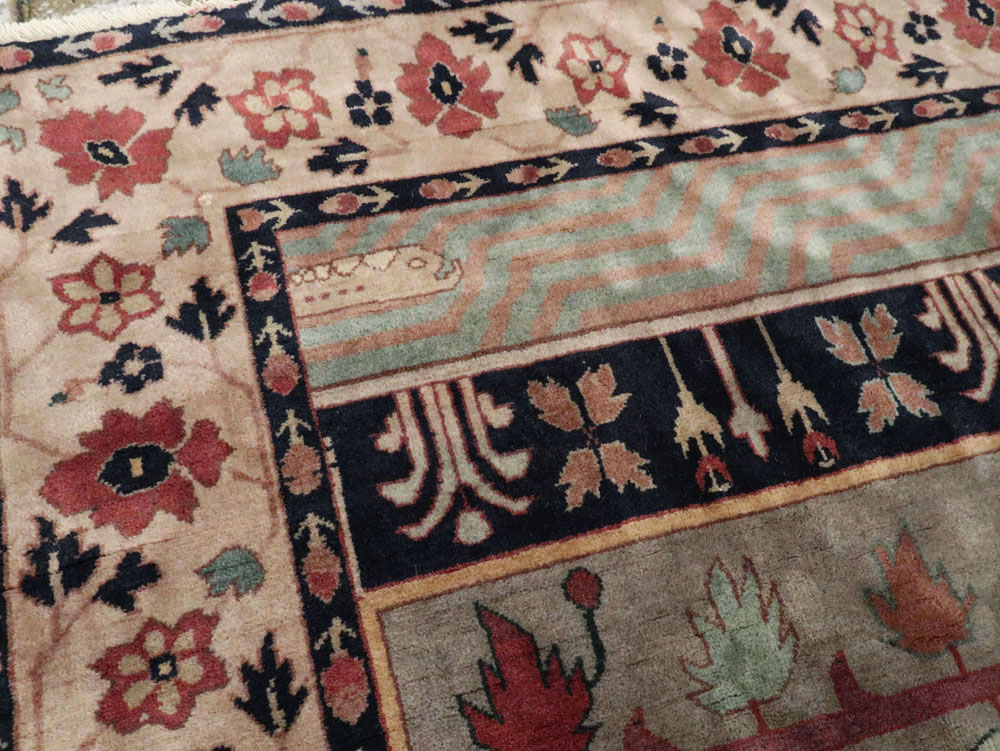 Antique Indian Lahore Square Rug, No.15223 - Gsblank