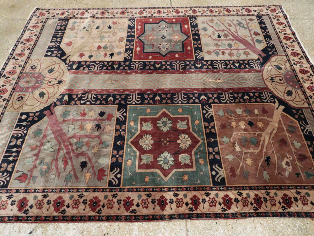 Antique Indian Lahore Square Rug, No.15223 - Gsblank