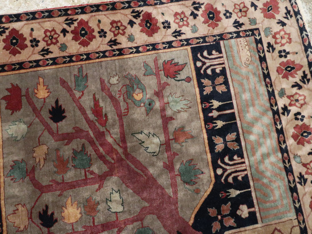 Antique Indian Lahore Square Rug, No.15223 - Gsblank