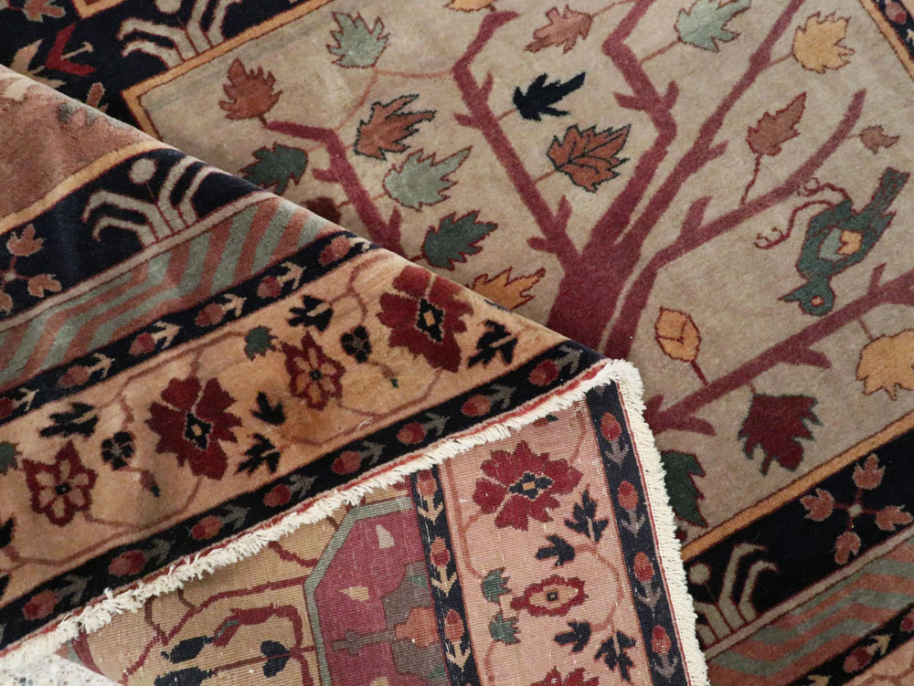 Antique Indian Lahore Square Rug, No.15223 - Gsblank