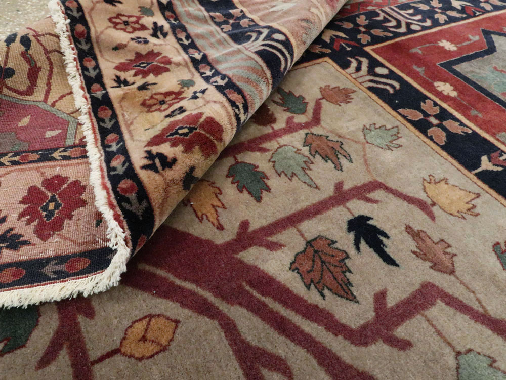 Antique Indian Lahore Square Rug, No.15223 - Gsblank