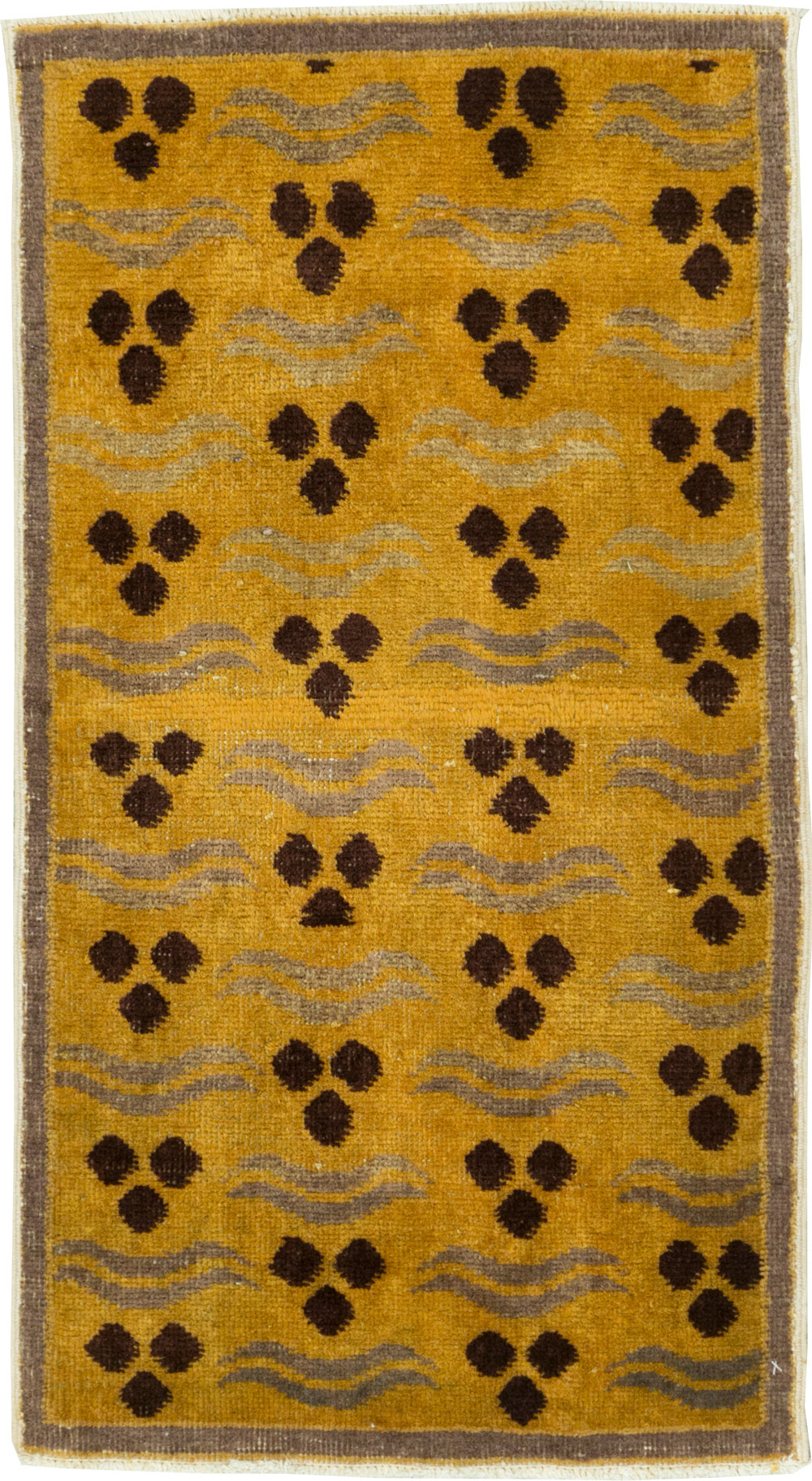 Vintage Turkish Art Deco Throw Rug, No.15303 - Gsblank
