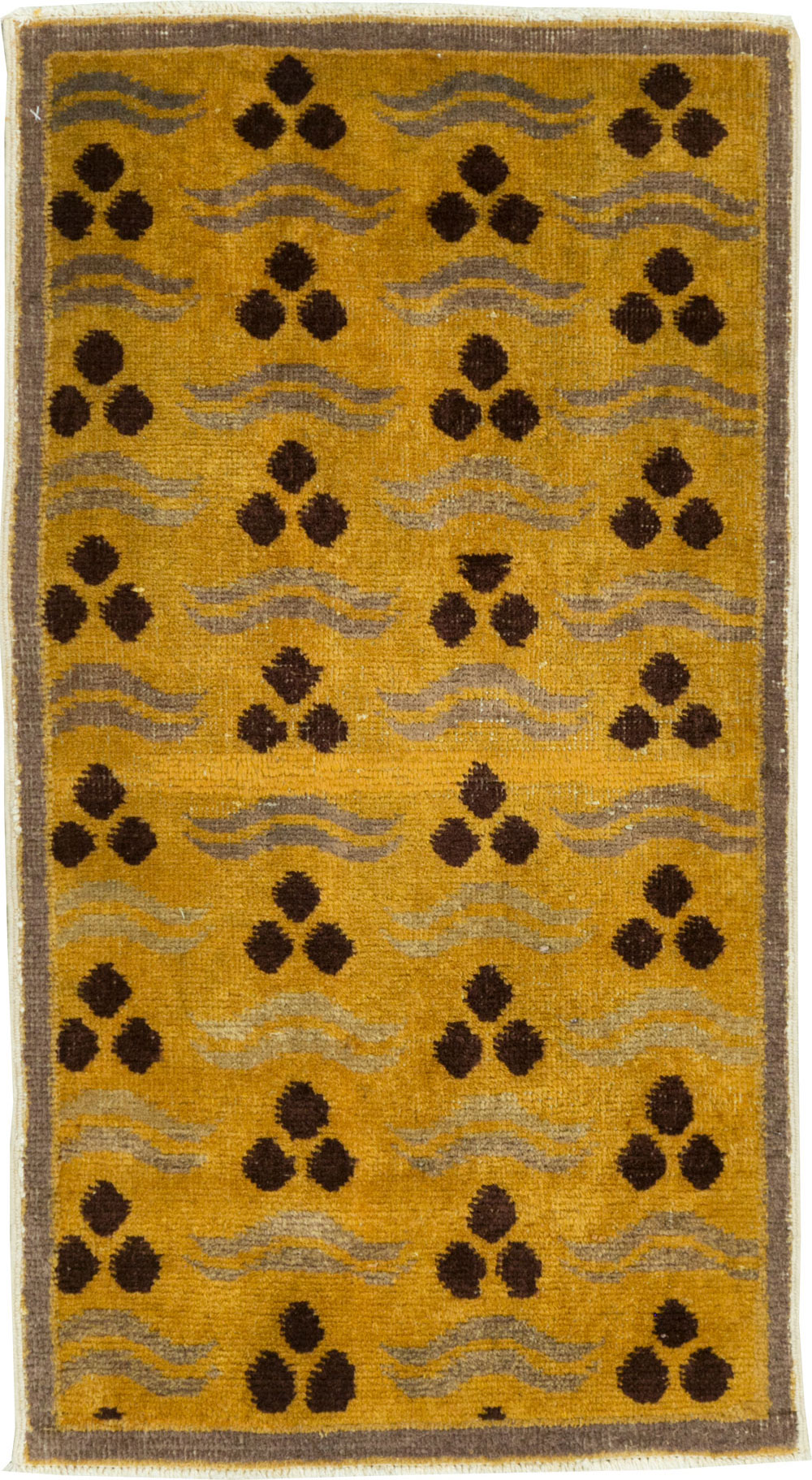 Vintage Turkish Art Deco Throw Rug, No.15303 - Gsblank