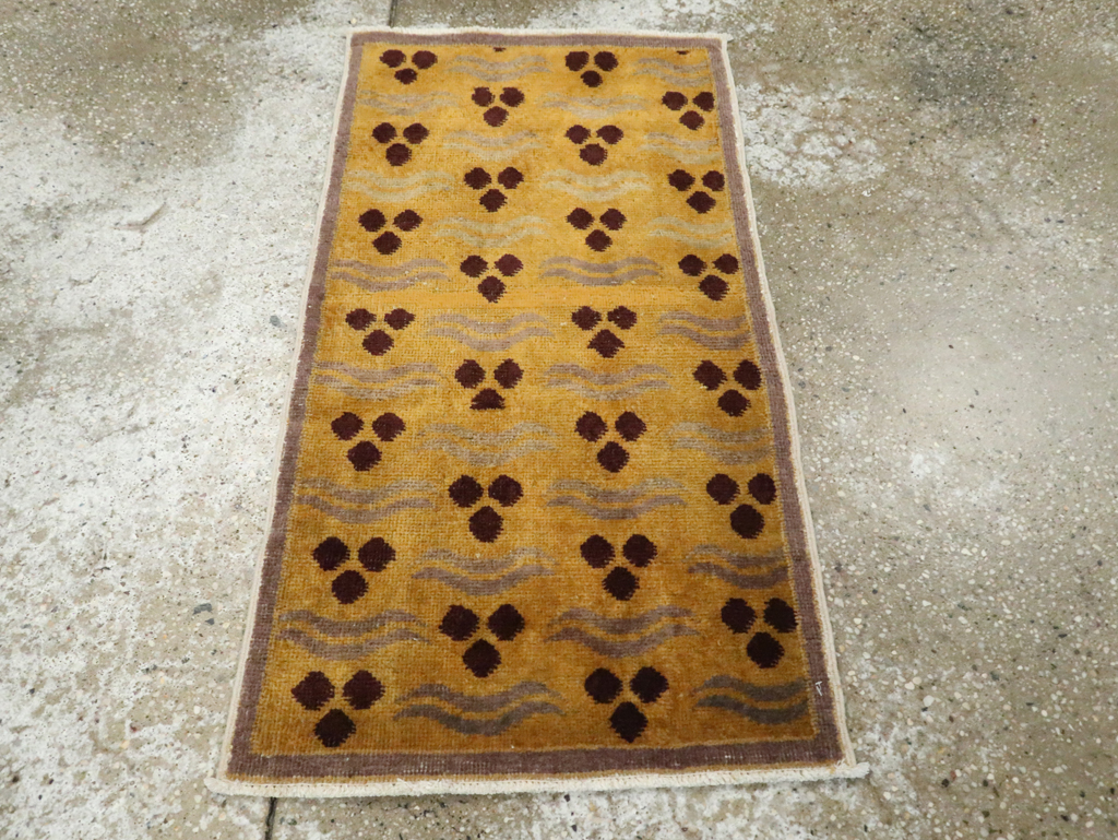 Vintage Turkish Art Deco Throw Rug, No.15303 - Gsblank