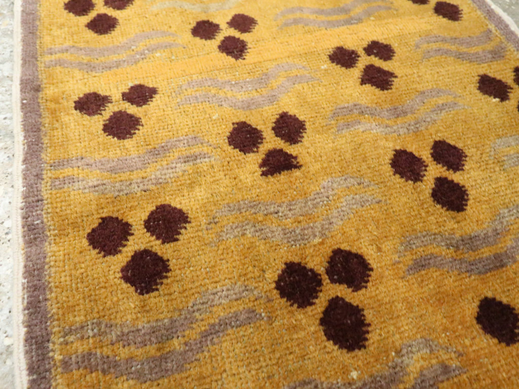 Vintage Turkish Art Deco Throw Rug, No.15303 - Gsblank