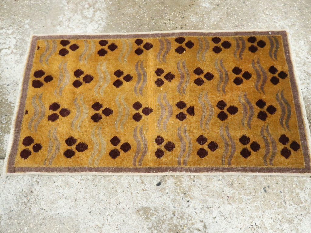 Vintage Turkish Art Deco Throw Rug, No.15303 - Gsblank