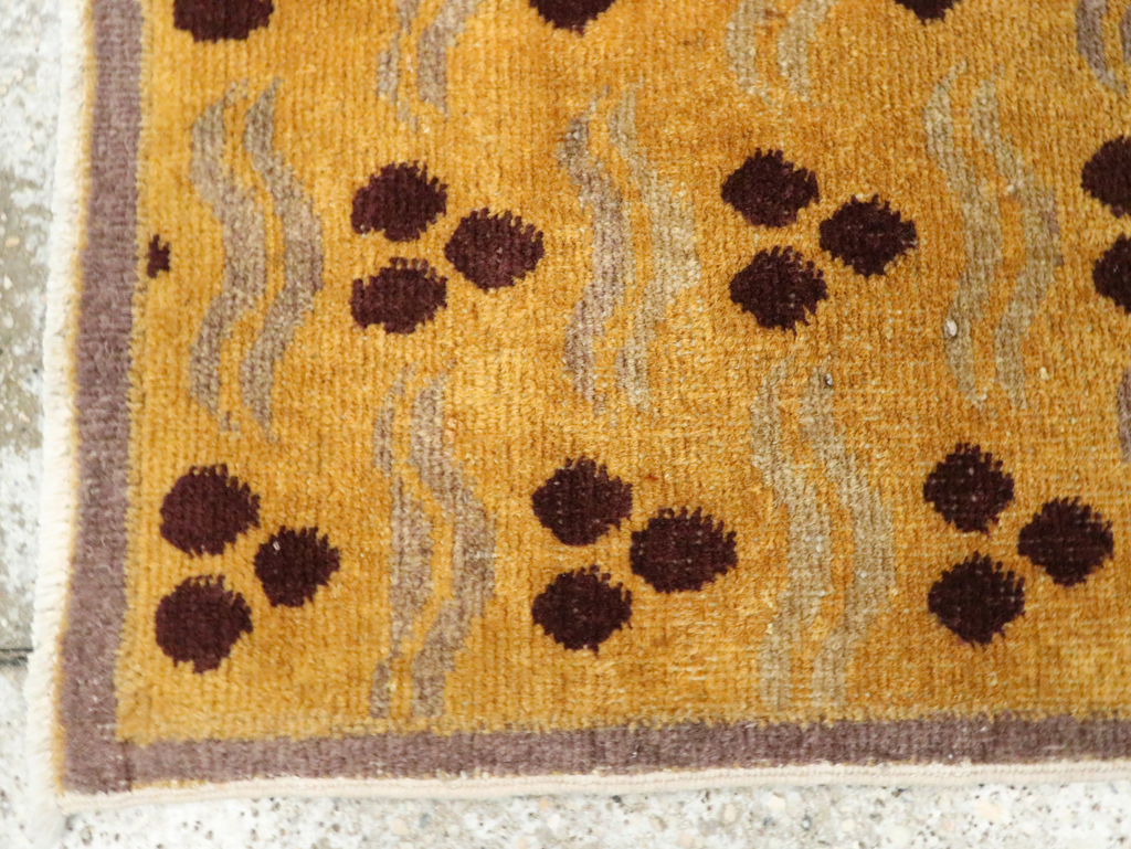 Vintage Turkish Art Deco Throw Rug, No.15303 - Gsblank